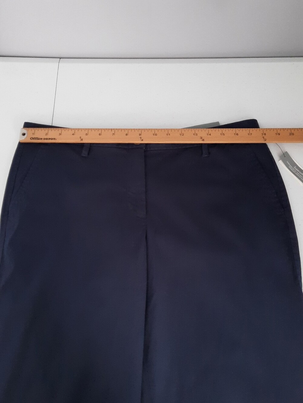 Talbots Solid Navy Blue Stretch Cotton Mid Rise Girlfriend Chino Pants size 12 - Picture 8 of 14